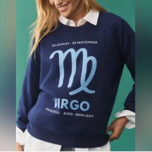 Anthropologie Virgo Navy Blue Sweater XXS